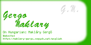 gergo maklary business card