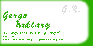 gergo maklary business card